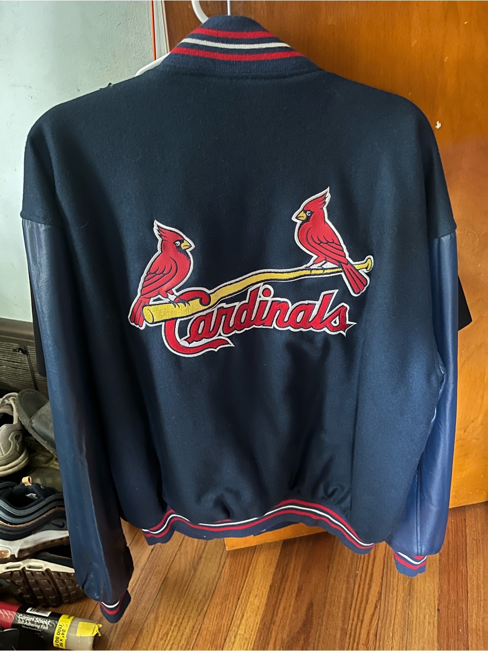 St. Louis Cardinals Navy Varsity Jacket with Red Logo